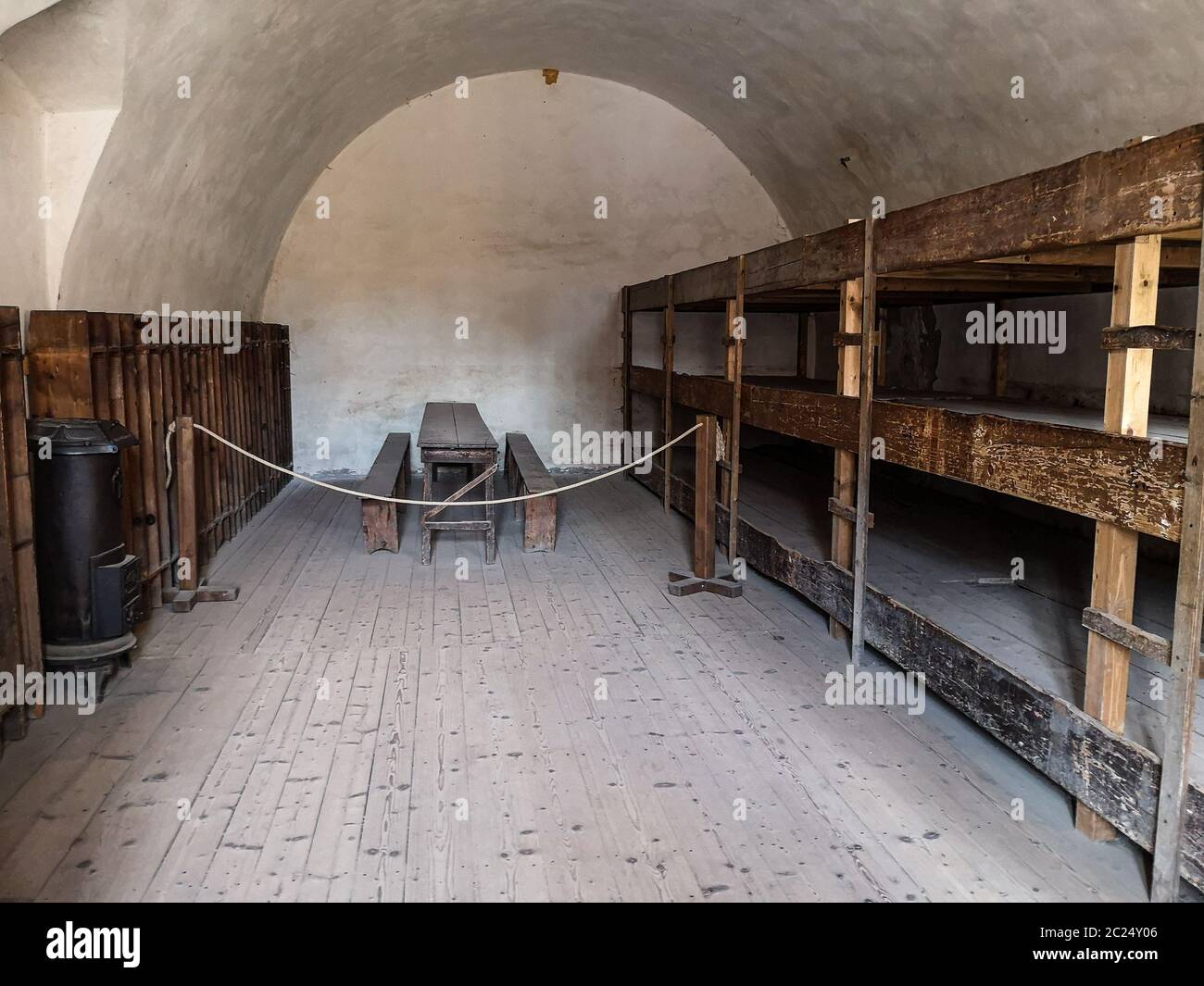 Holocaust Confinement cell in concentration camp of Terezin, czech republic  Stock Photo