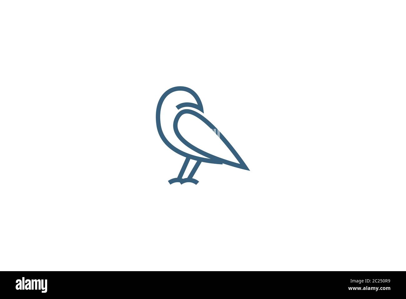 simple crow logo design , abstract line art crow , single line crow , vector illustration Stock Vector