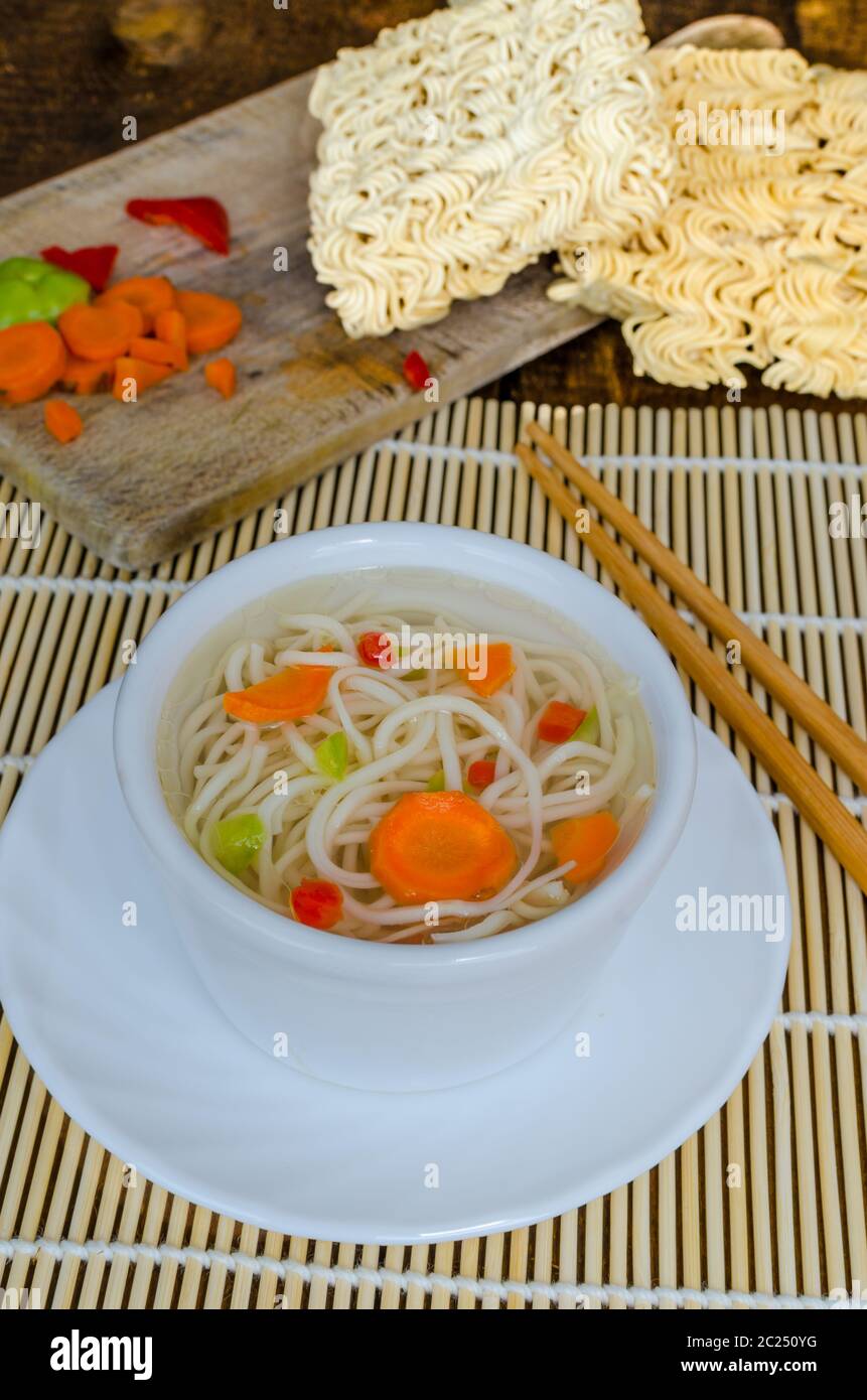 Chinese noodles soup with instant noodles healthy Stock Photo Alamy