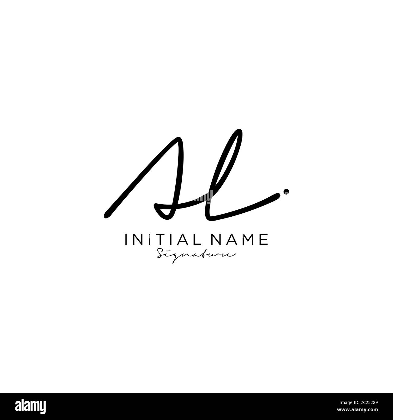 Initial Letter VL Logo - Hand Drawn Signature Style Logo - Simple Vector  Logo in Signature Style for Initials Stock Vector Image & Art - Alamy