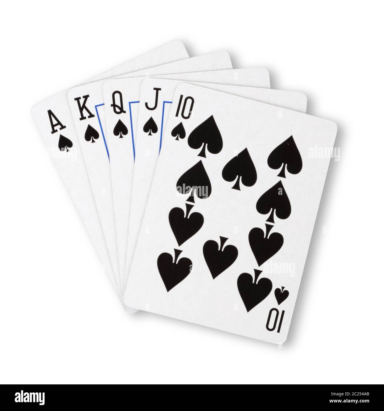 Spades royal flush flat on white winning hand business concept Stock Photo Alamy