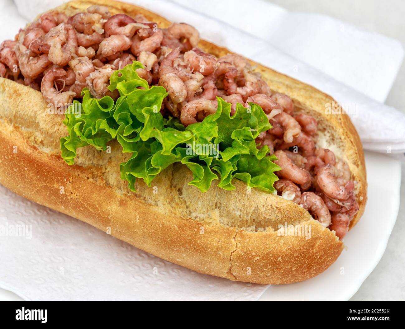 Bread roll with crabs â€“ Schleswig-Holstein, Germany Stock Photo