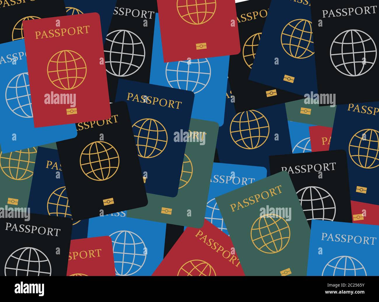 Vector of assorted passports from around the world Stock Vector Image