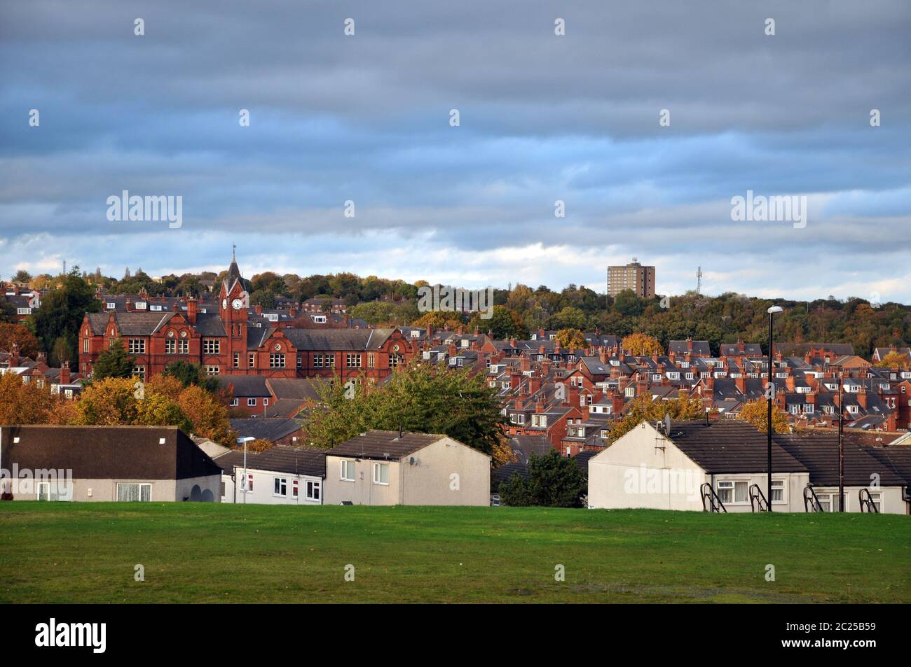 cityscape of the woodhouse area of leeds in yorkshire england Stock