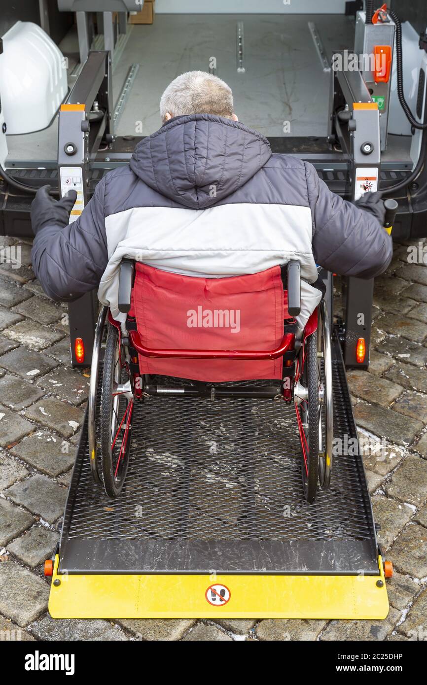 Minibus for physically disabled people Stock Photo Alamy