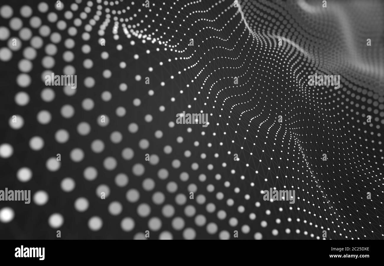 Abstract background. Molecules technology with polygonal shapes, connecting dots and lines. Connection structure. Big data visualization. Stock Photo