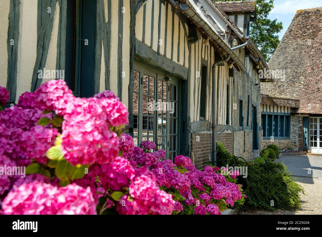 Normandy French house. View of a typical french Normand house Stock
