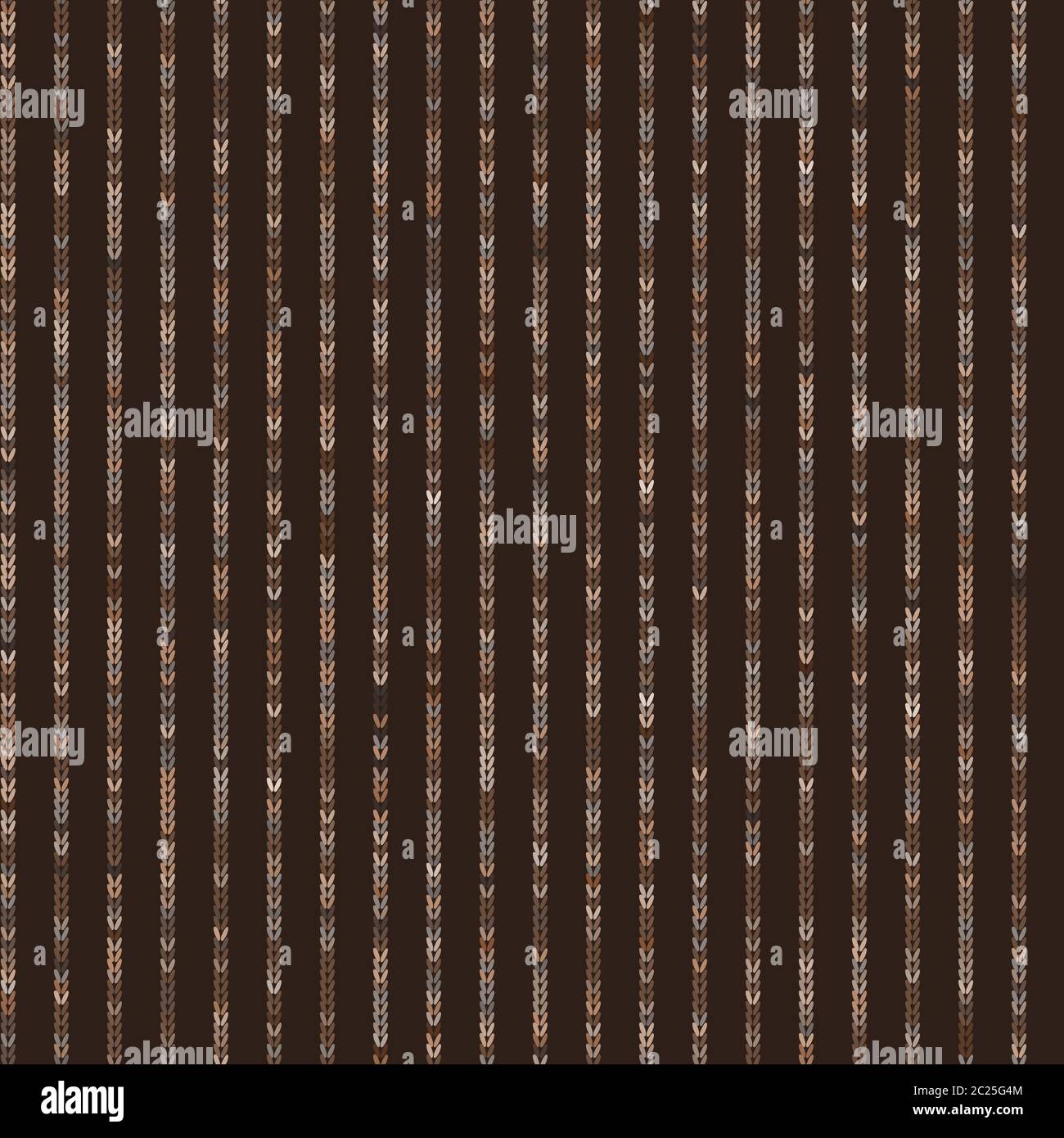 Dark Brown Knit Stitch Stripe Texture Background. Seamless Pattern in 