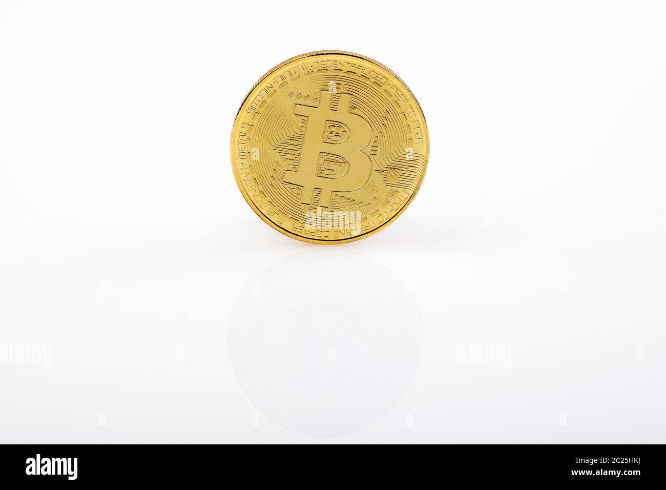 Golden Bitcoins Stock Photo