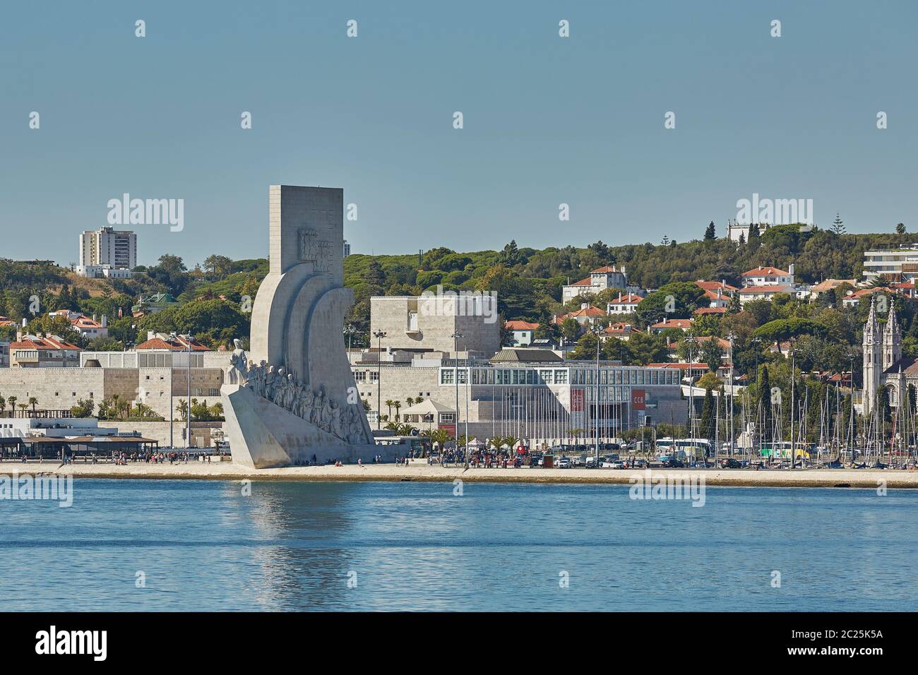 Padrao dos Descobrimentos (Discovery Monument) is an imposing architectural achievement in Belem dis Stock Photo