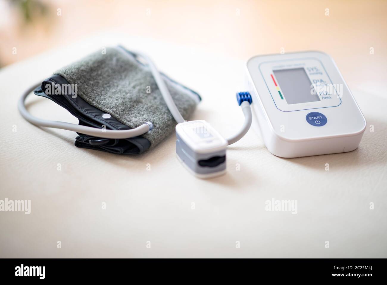 Digital blood pressure device Stock Photo