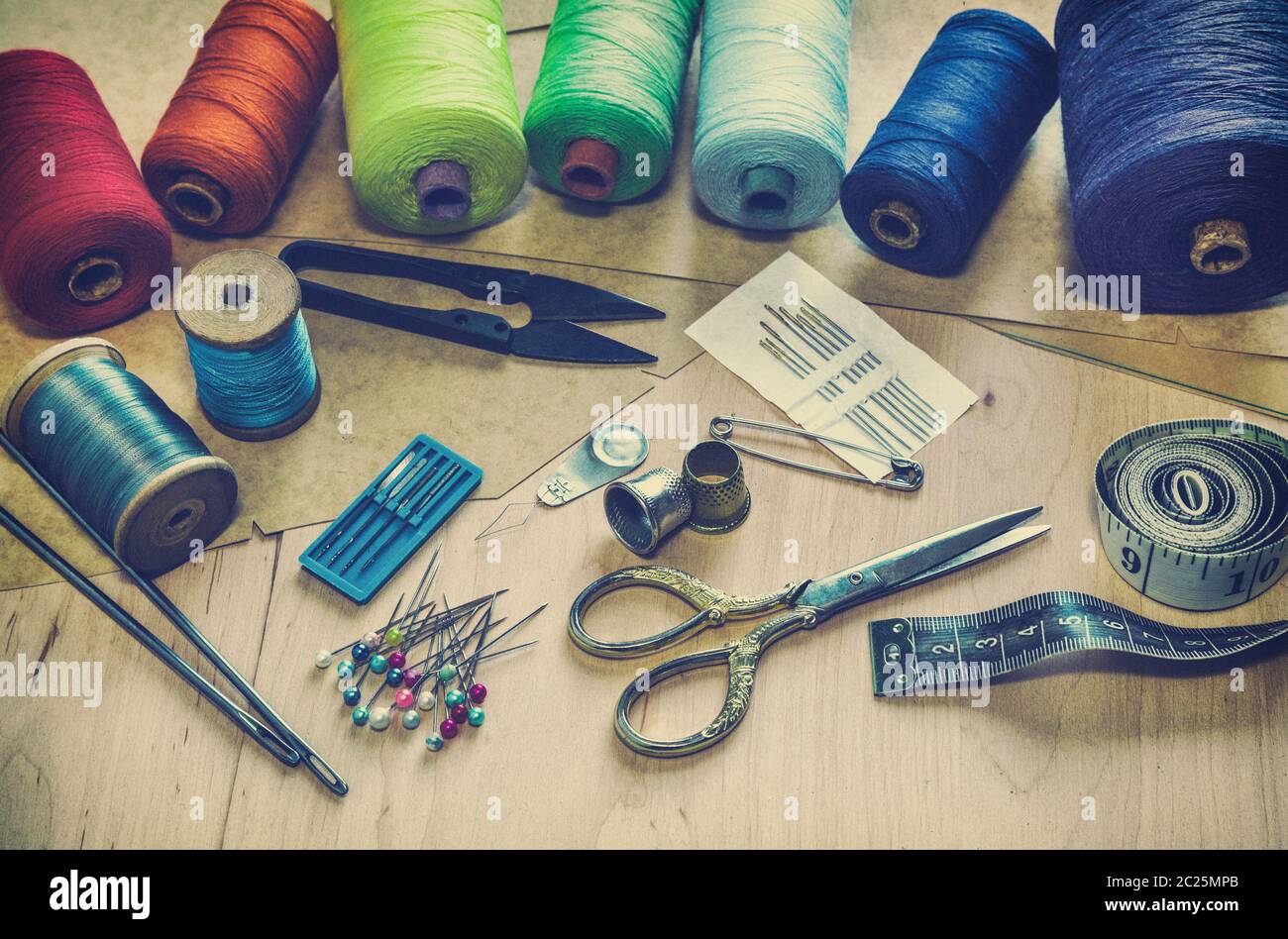 Sewing tools for needlework Stock Photo Alamy