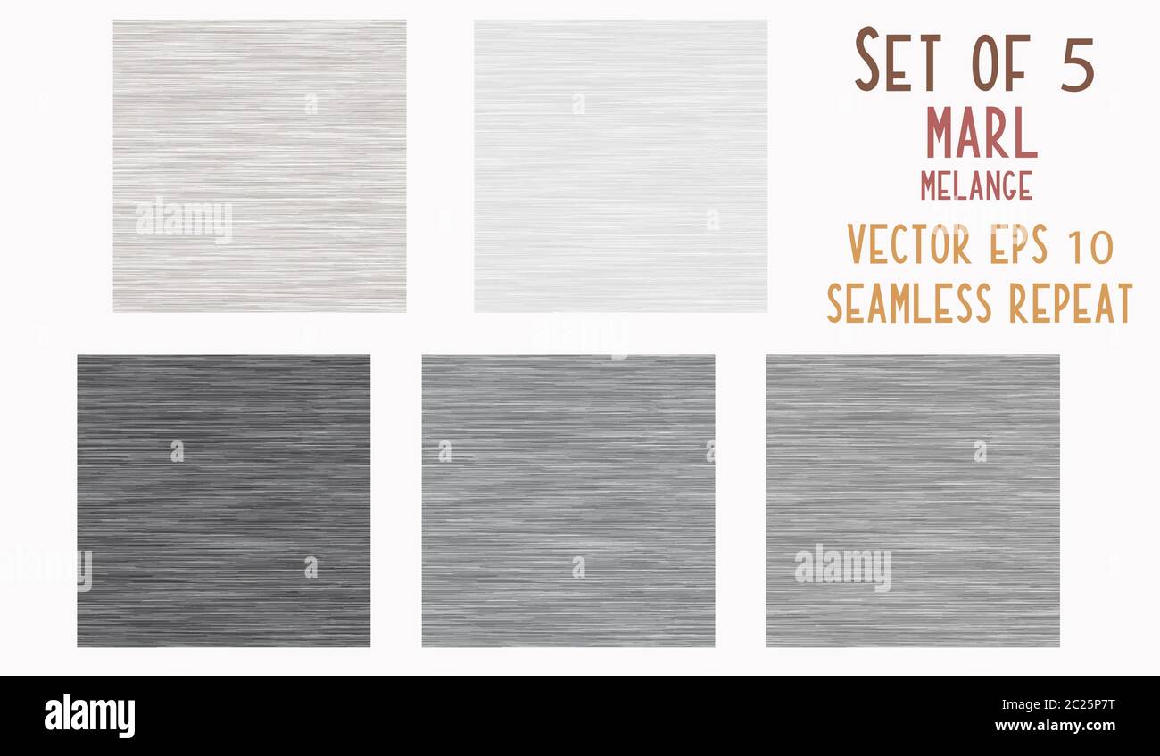 Grey Marl Heather Texture Background. Faux Cotton Fabric with Vertical T  Shirt Style. Vector Pattern Design. White Light Steel Grey Triblend for  Textile Space Dyed Effect. Vector EPS 10 Tile Repeat Stock