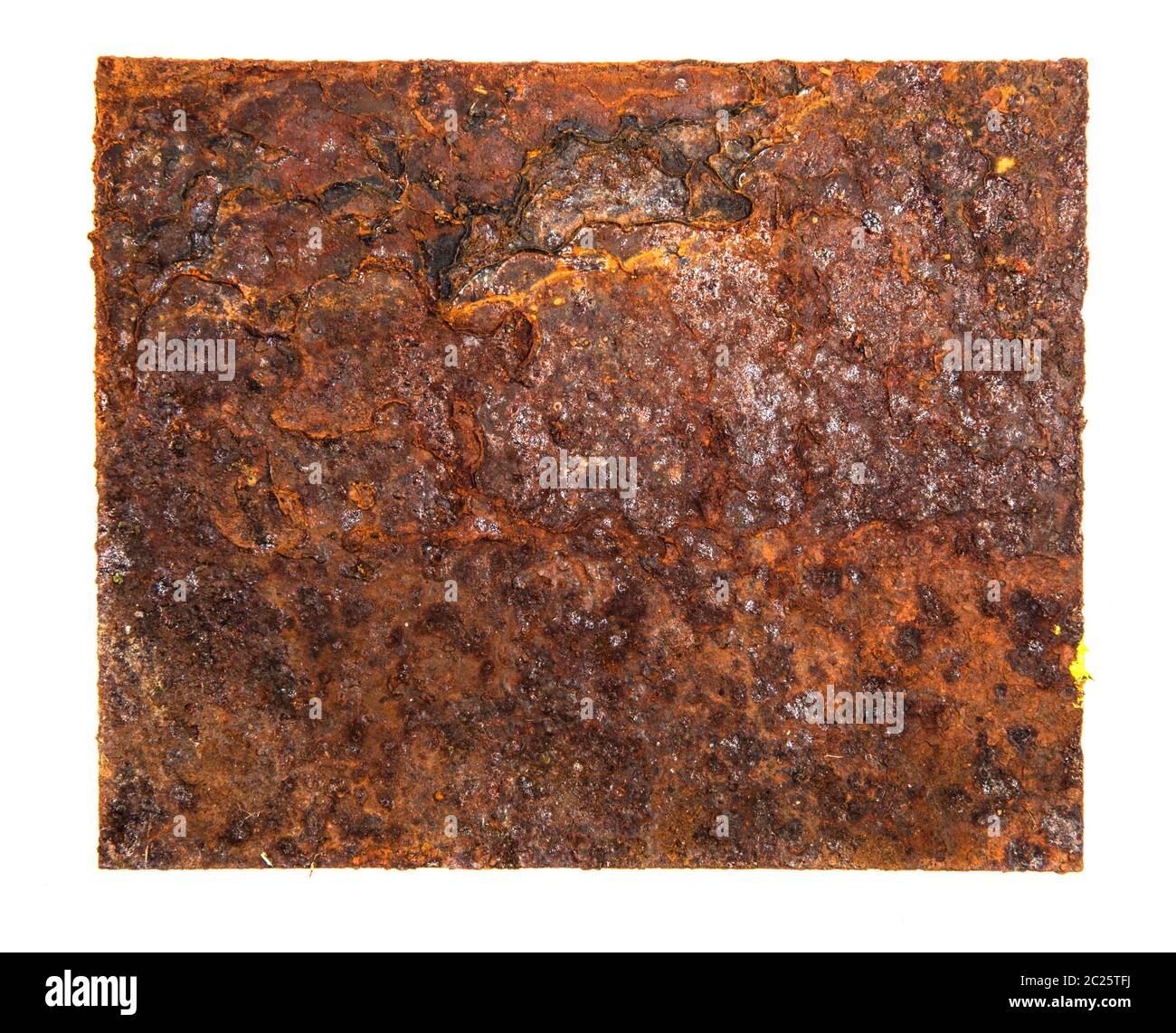 square sheet of iron covered with rust. Stock Photo