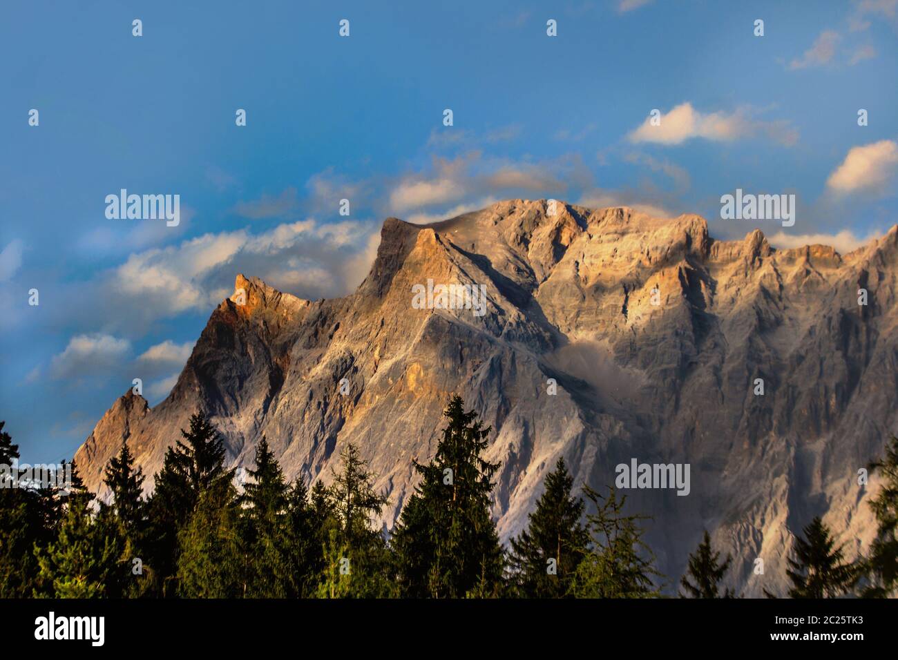 Zugspitz massif photographed from Tyrolean side. Stock Photo