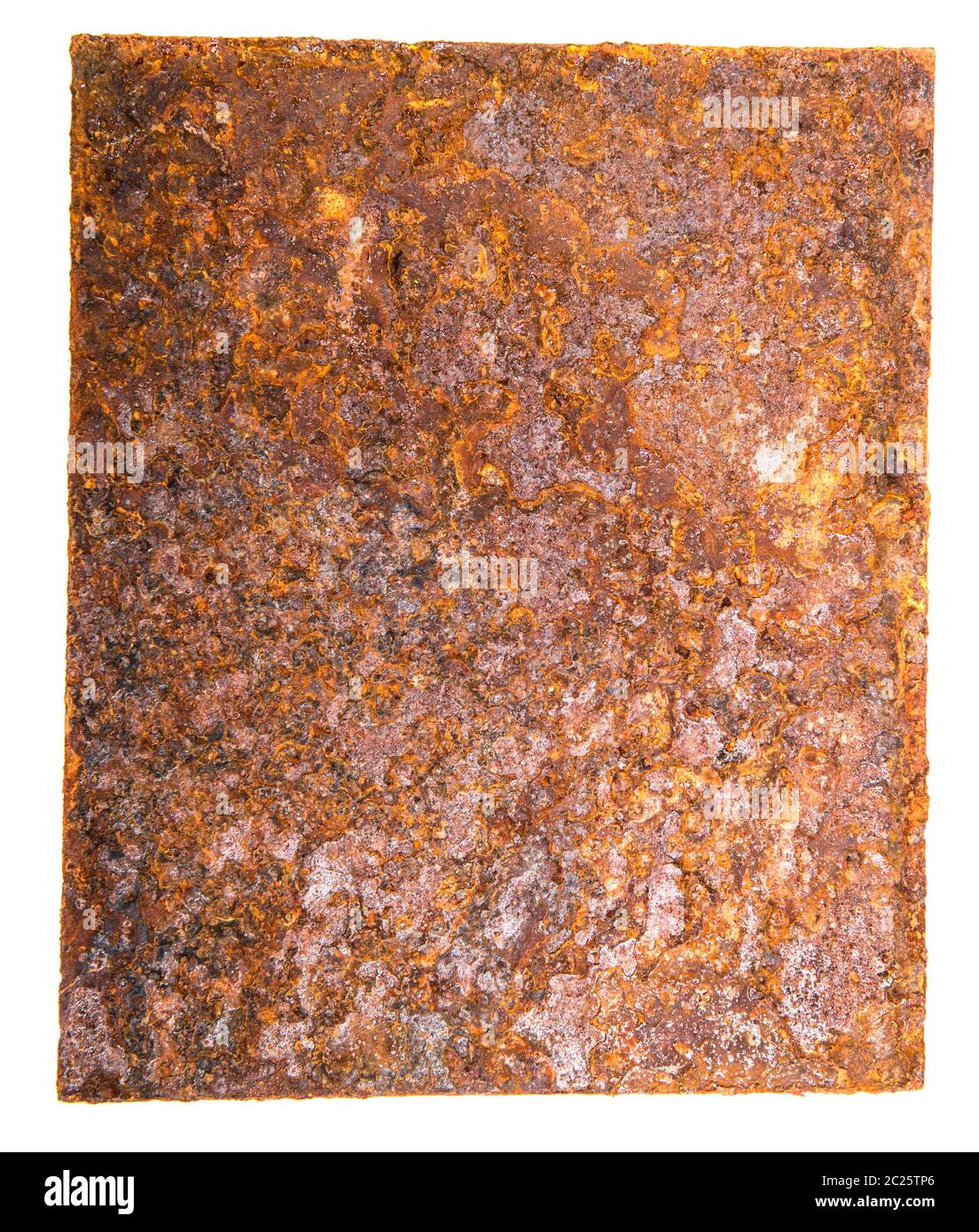 square sheet of iron covered with rust. Stock Photo