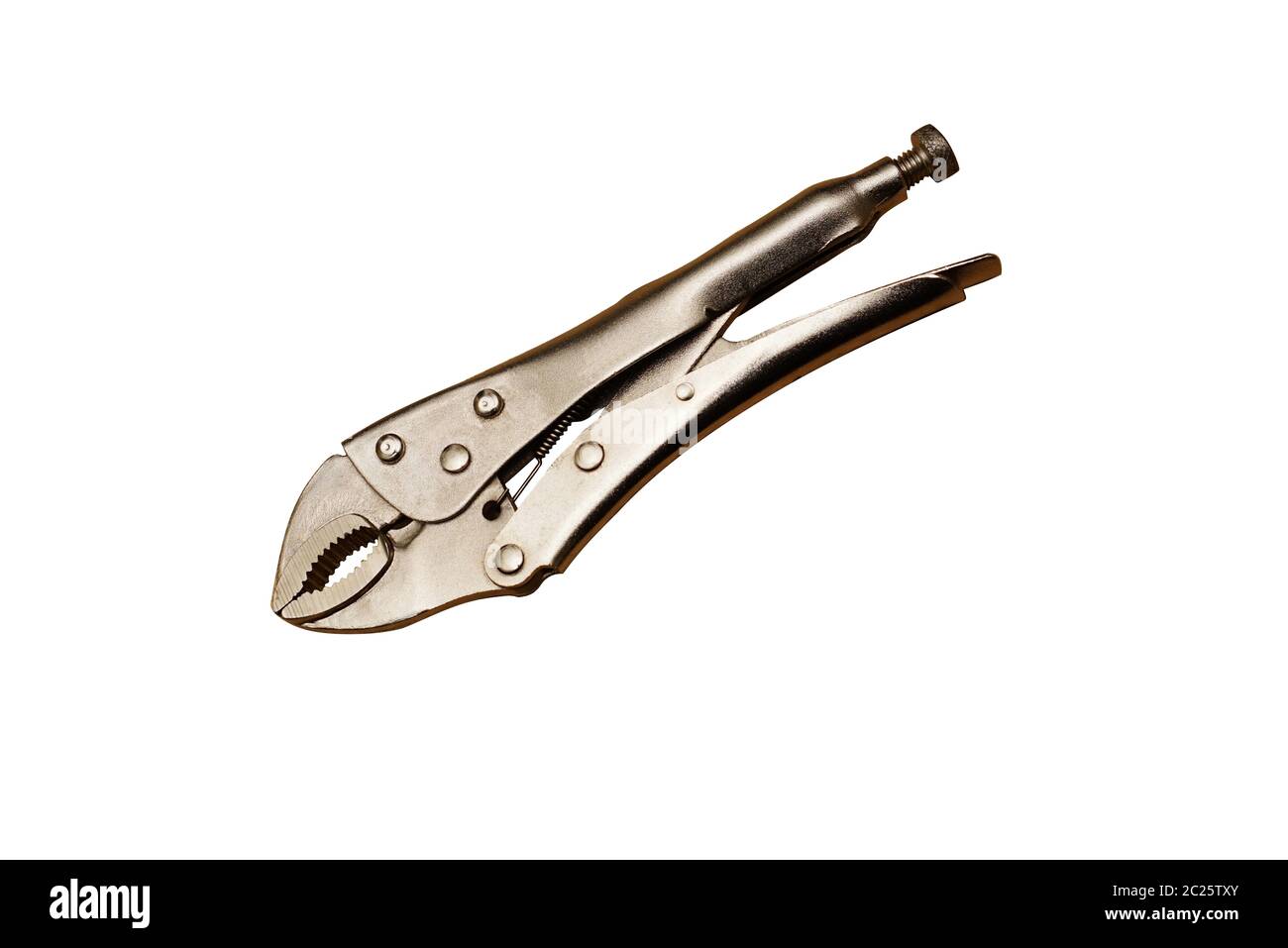 New locking pliers on a white background Stock Photo