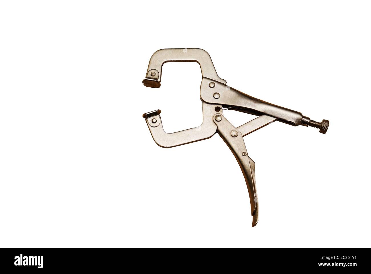 New locking pliers on a white background Stock Photo