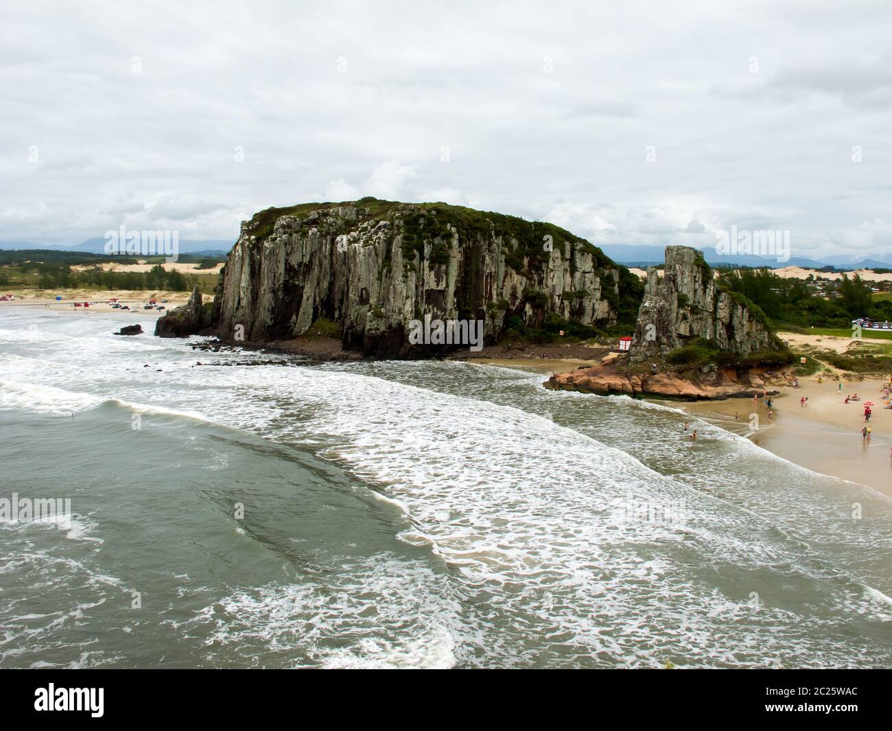 Cliffs on the beach in Southern Brazil Stock Photo