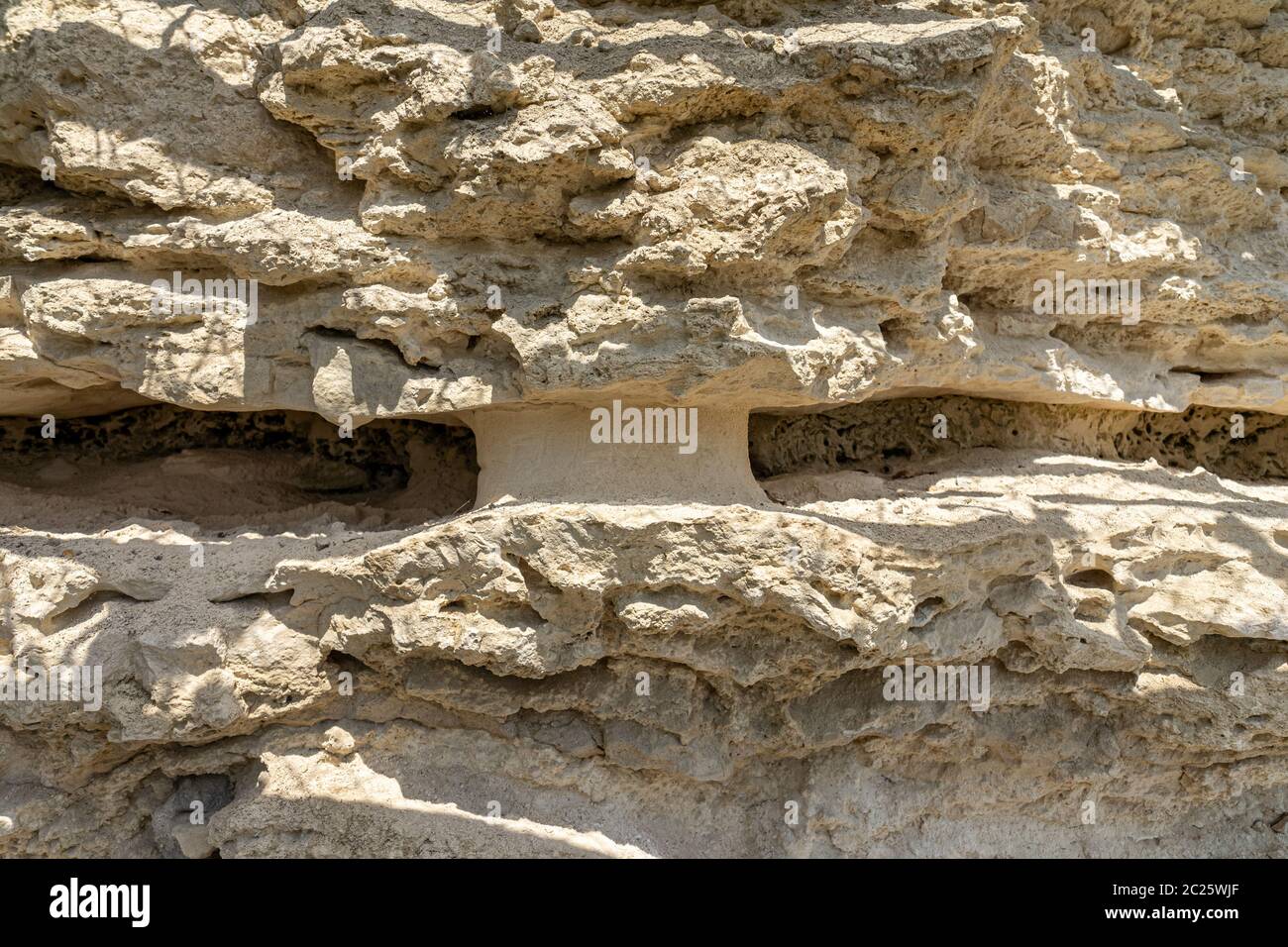 Sandstone. The structure of natural stone. Natural erosion. Background