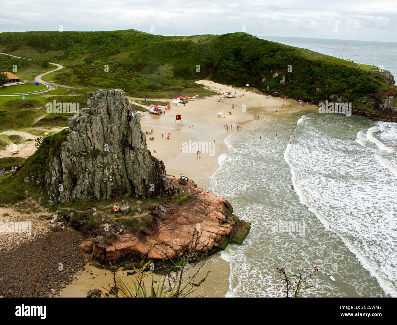 Cliffs on the beach in Southern Brazil Stock Photo