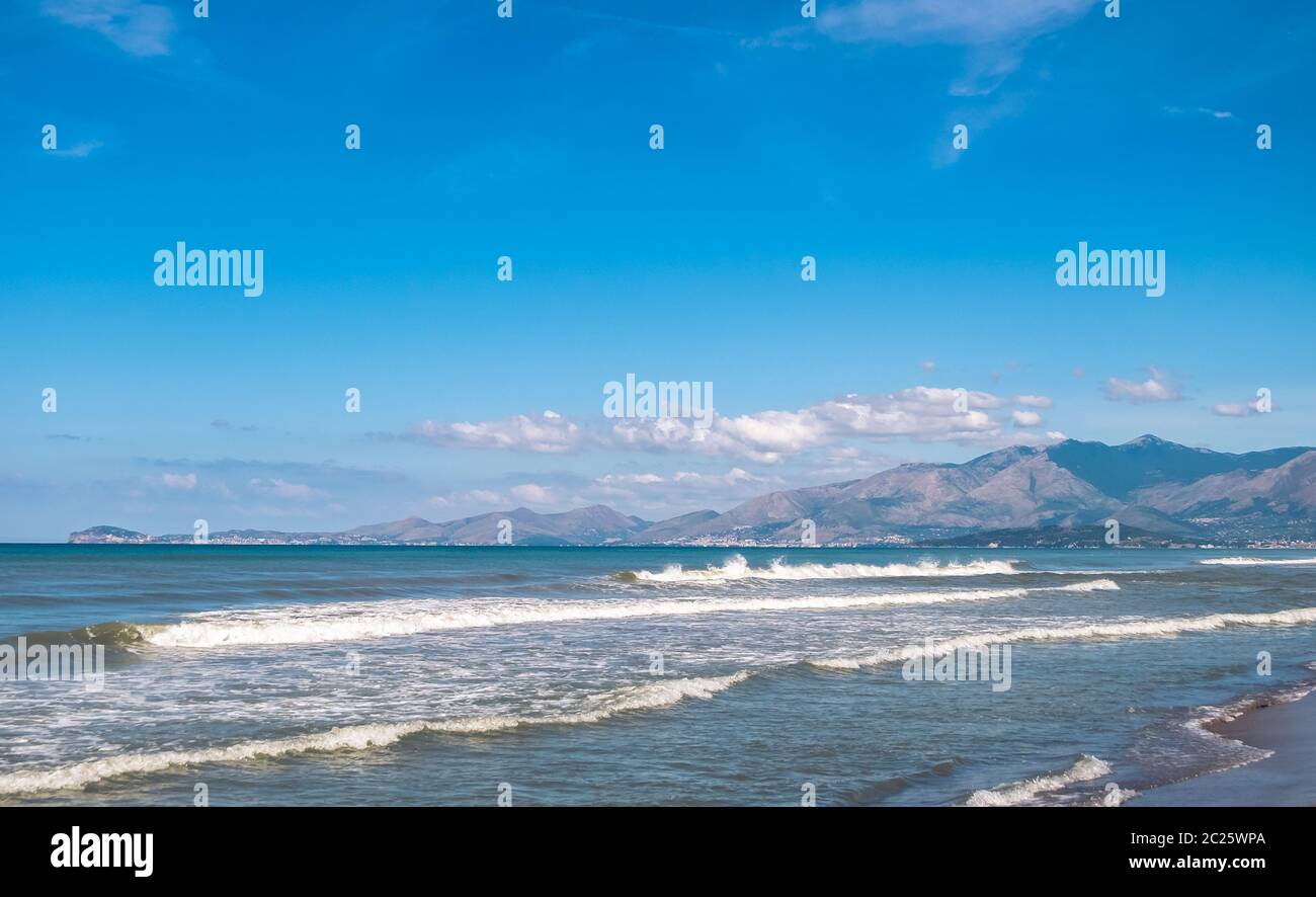 Mediterranean beach in Italy Stock Photo