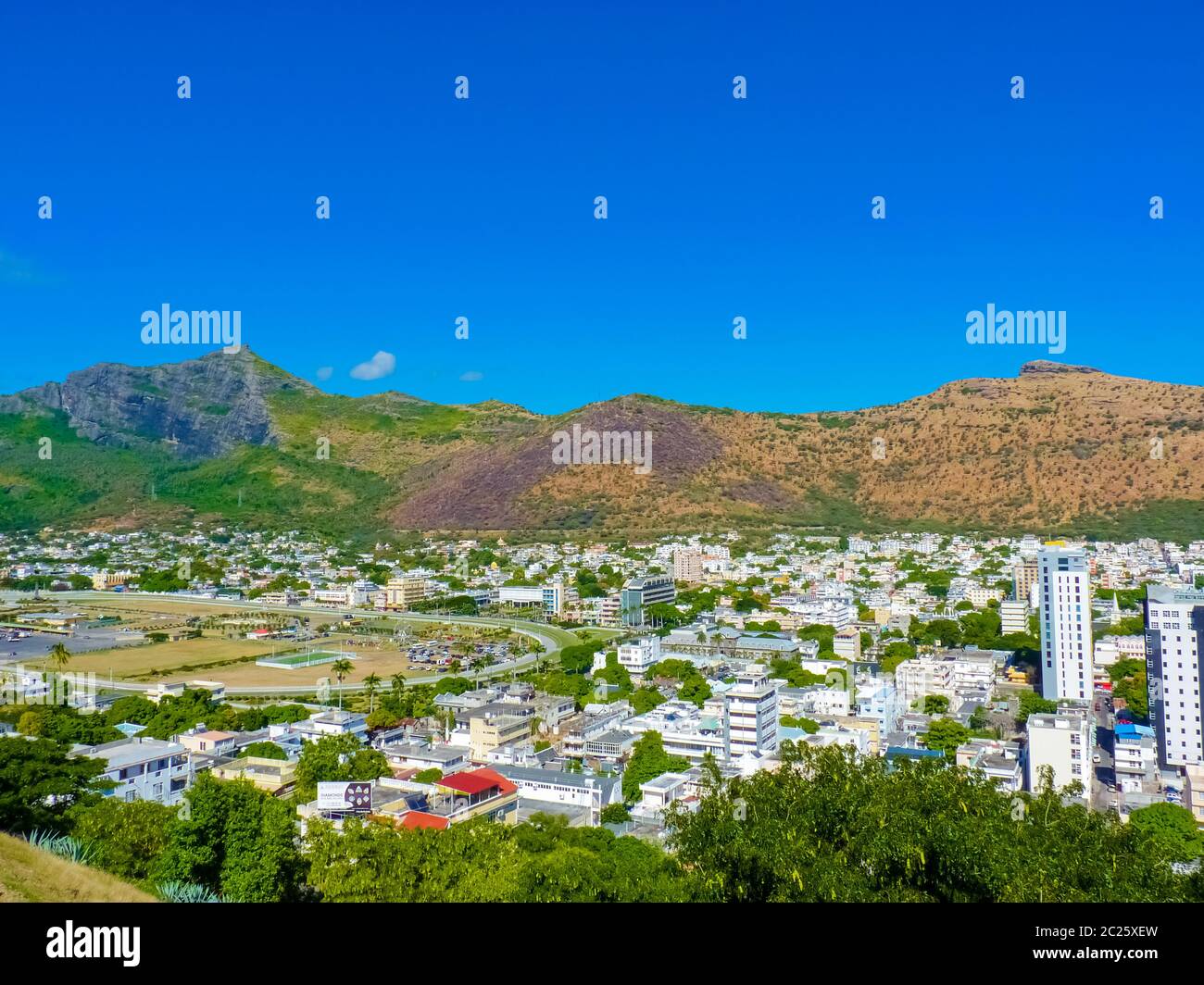 Port Louis, Mauritius island Jun 19, 2014 view of Port Louis