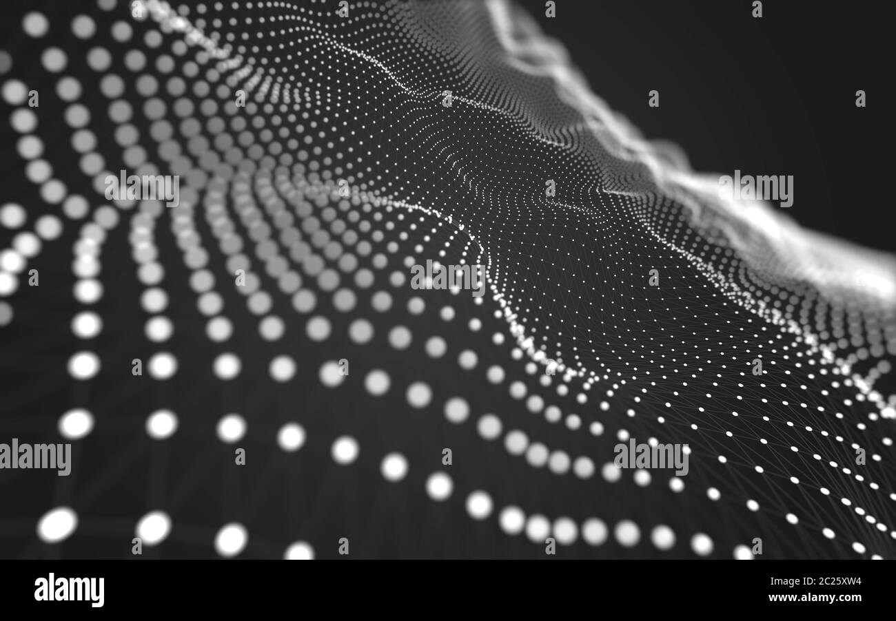 Abstract background. Molecules technology with polygonal shapes, connecting dots and lines. Connection structure. Big data visualization. Stock Photo