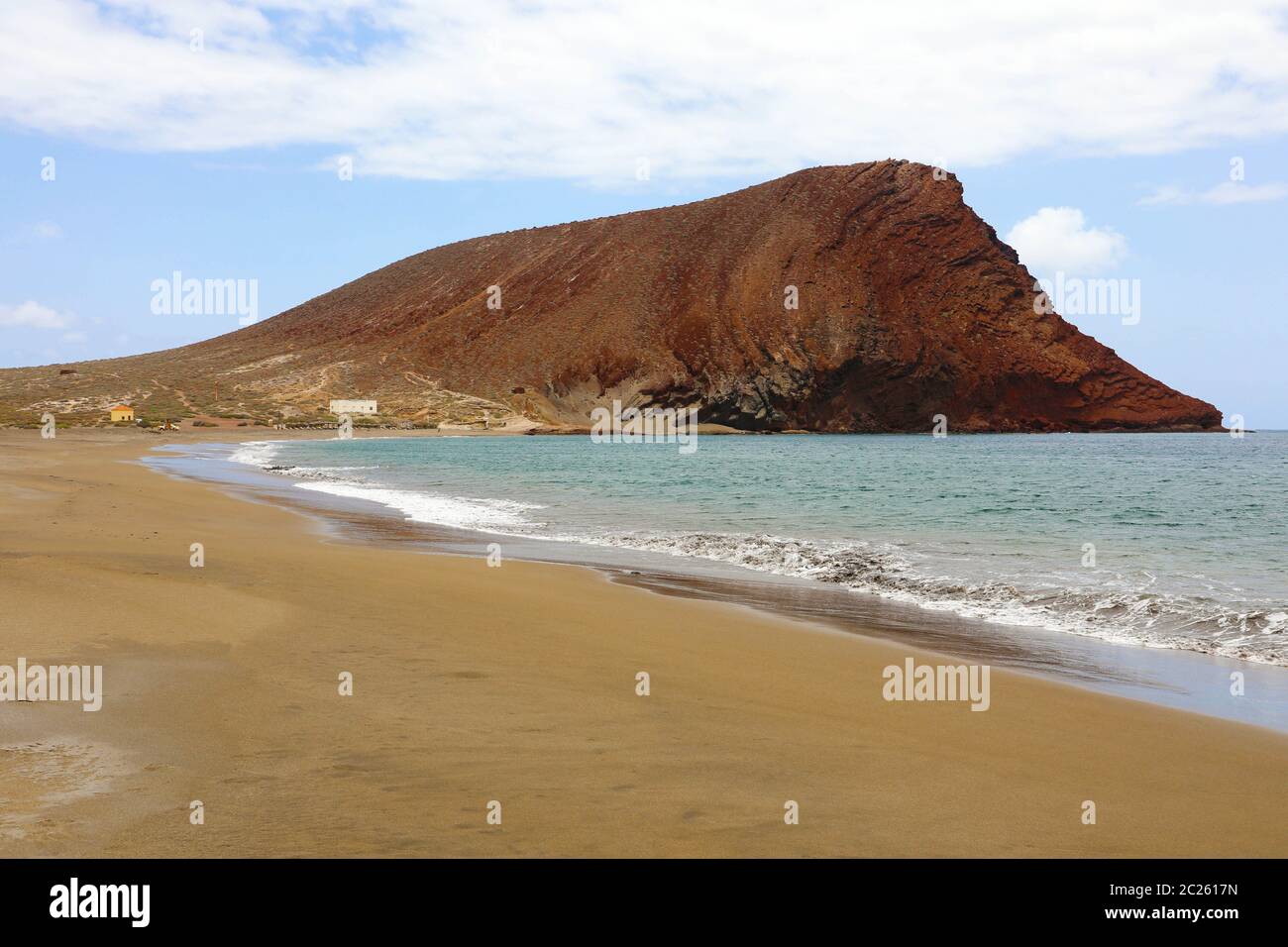 Playa de la Tejita beach with Montana Roja (Red Mountain) in Tenerife, Canary Islands Stock Playa de la Tejita beach with Montana Roja (Red Mountain) in Tenerife, Canary Islands Stock