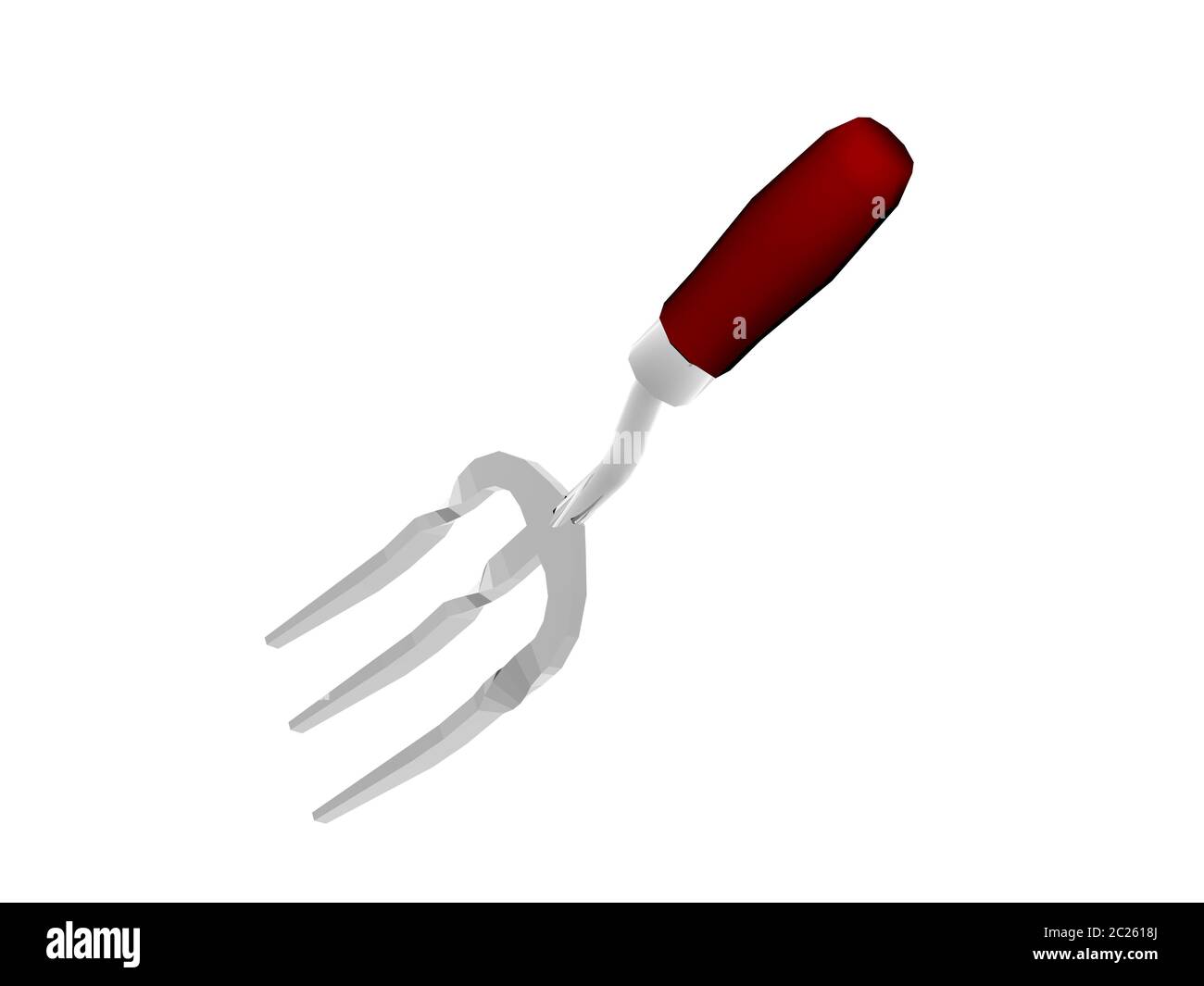 small garden claw with wooden handle 3D rendering Stock Photo - Alamy
