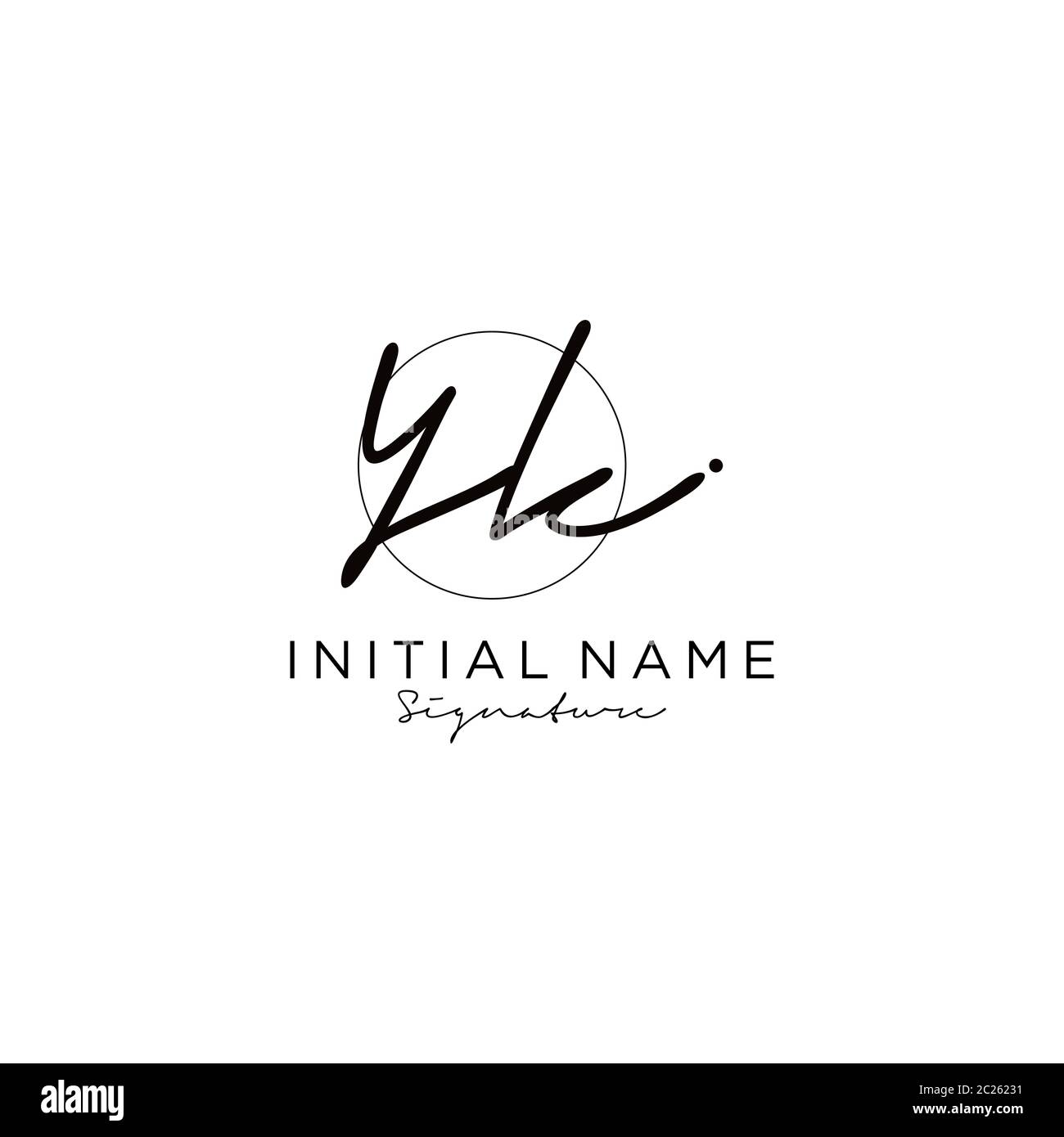 YK initials signature logo. Handwriting logo vector templates. Logo for business, beauty