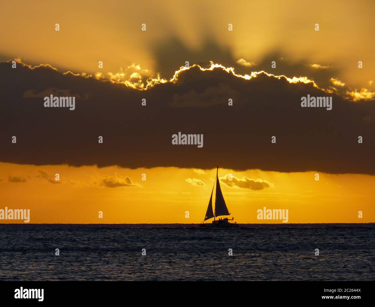 Sunset on the Indian Ocean in Grand Baie, Mauritius Island Stock Photo ...