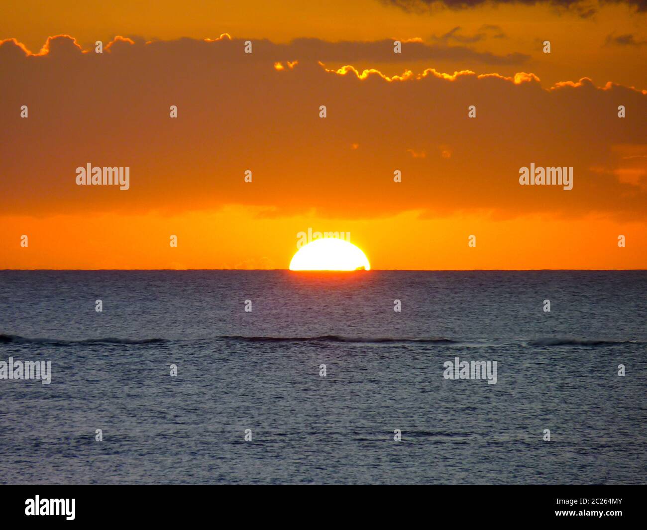 Sunset on the Indian Ocean in Grand Baie, Mauritius Island Stock Photo ...