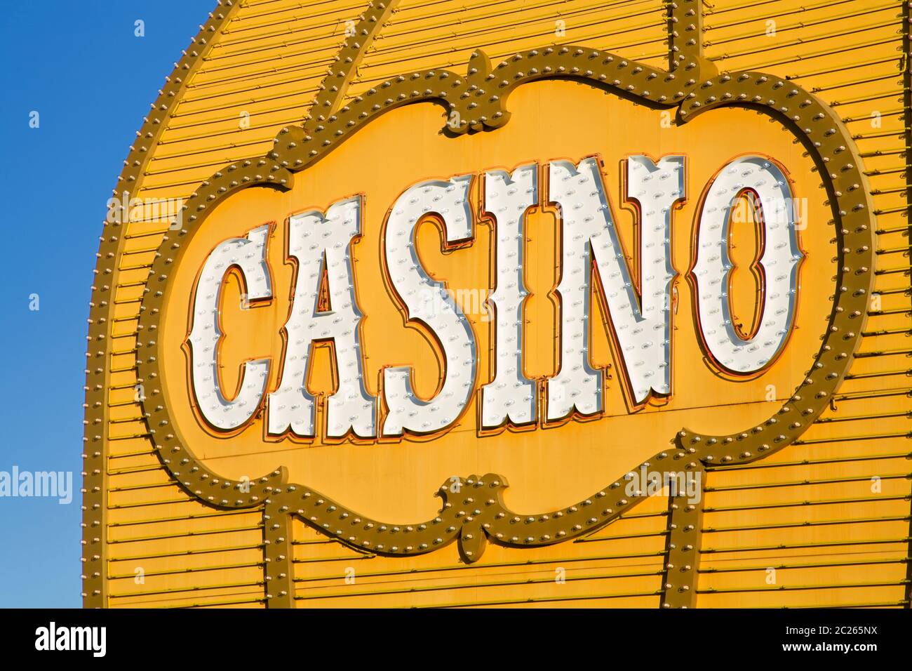 Neon sign on the Nugget Casino, Carson City, Nevada, USA Stock Photo Alamy