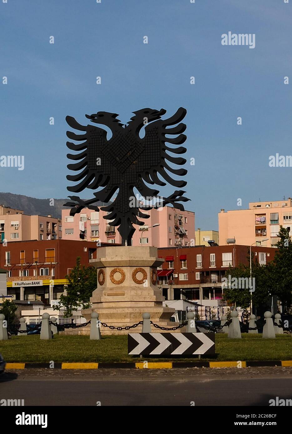 View to Eagle monument at the Eagle square, tirana, Albania Stock Photo