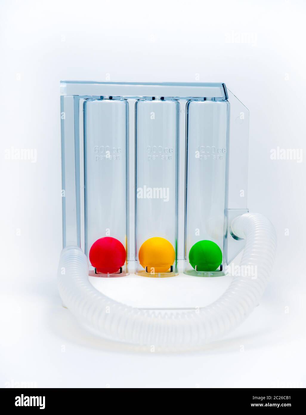 Device for exercising respiration through deep inspiration triple