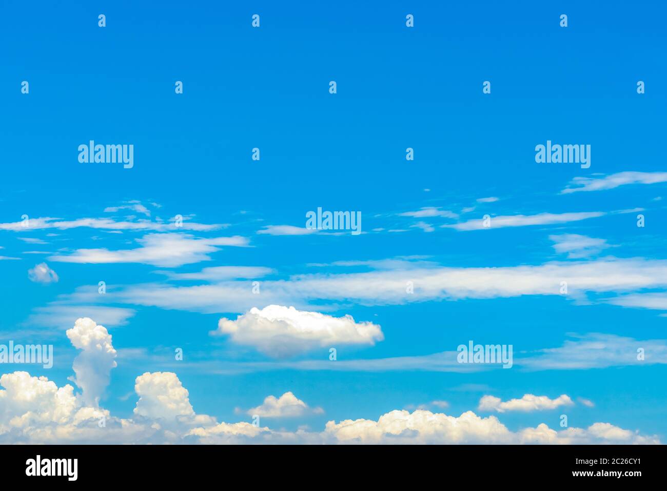 Beautiful blue sky and white cumulus clouds abstract background ...