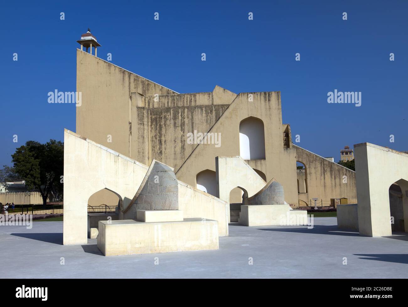 architectural astronomical instruments in Jantar Mantar observatory (completed in 1734), Jaipur, Ind Stock Photo