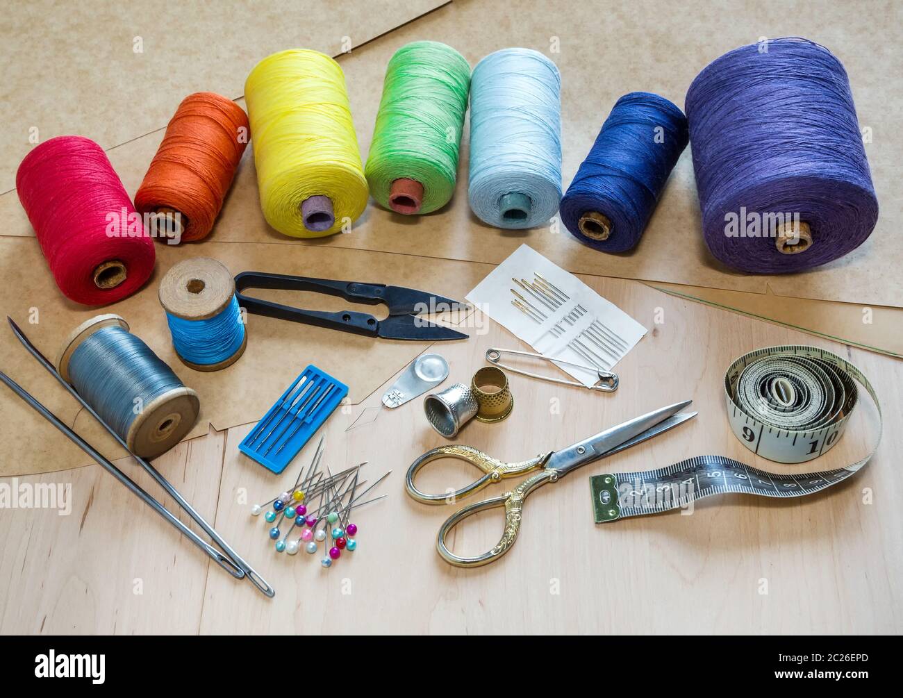 Sewing tools for needlework Stock Photo Alamy