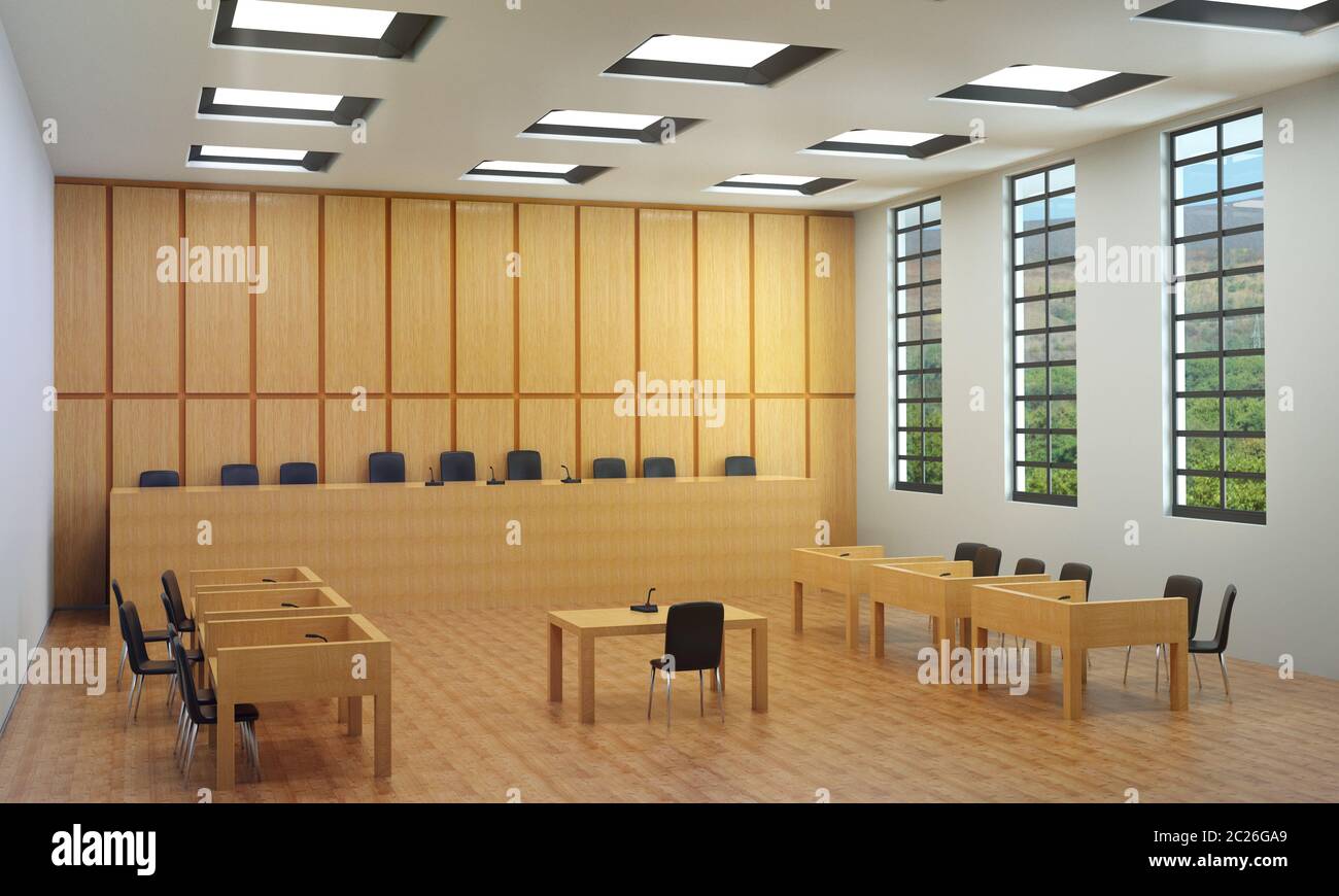 Small hall or empty courtroom Stock Photo