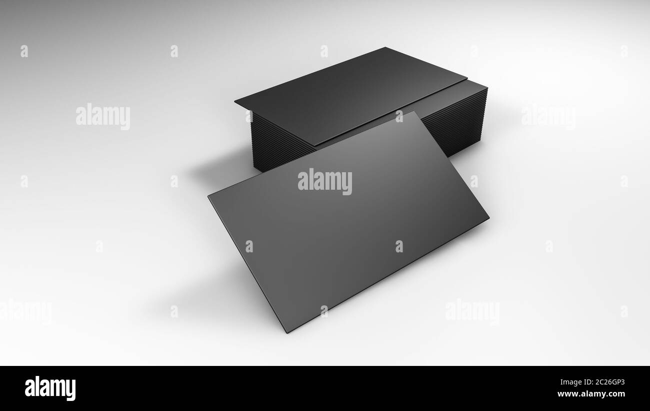 clean business cards on a gray. 3D rendering Stock Photo
