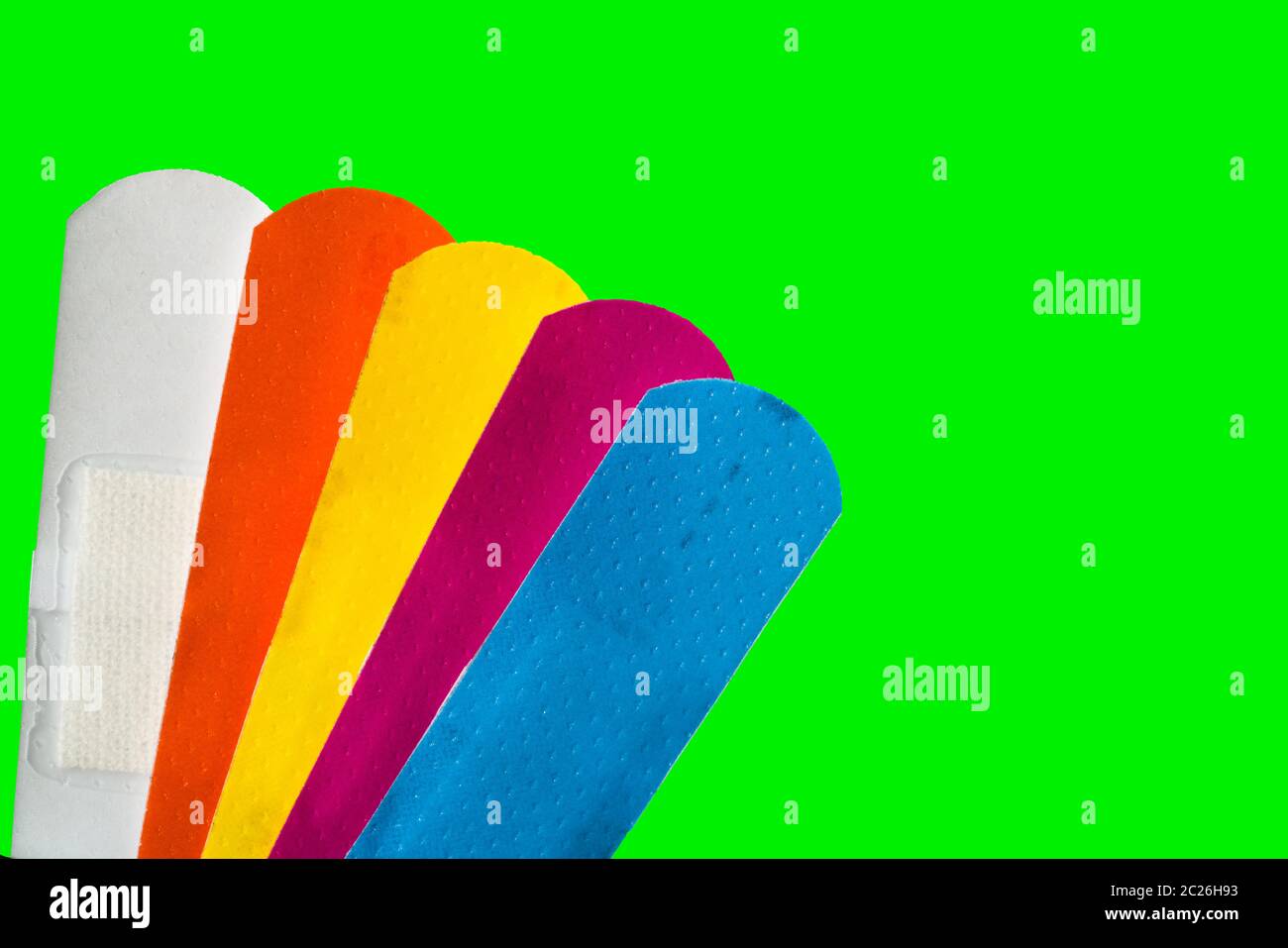 Macro shot detail of first aid dressing (Plaster) with nonstick pad for quick wound healing