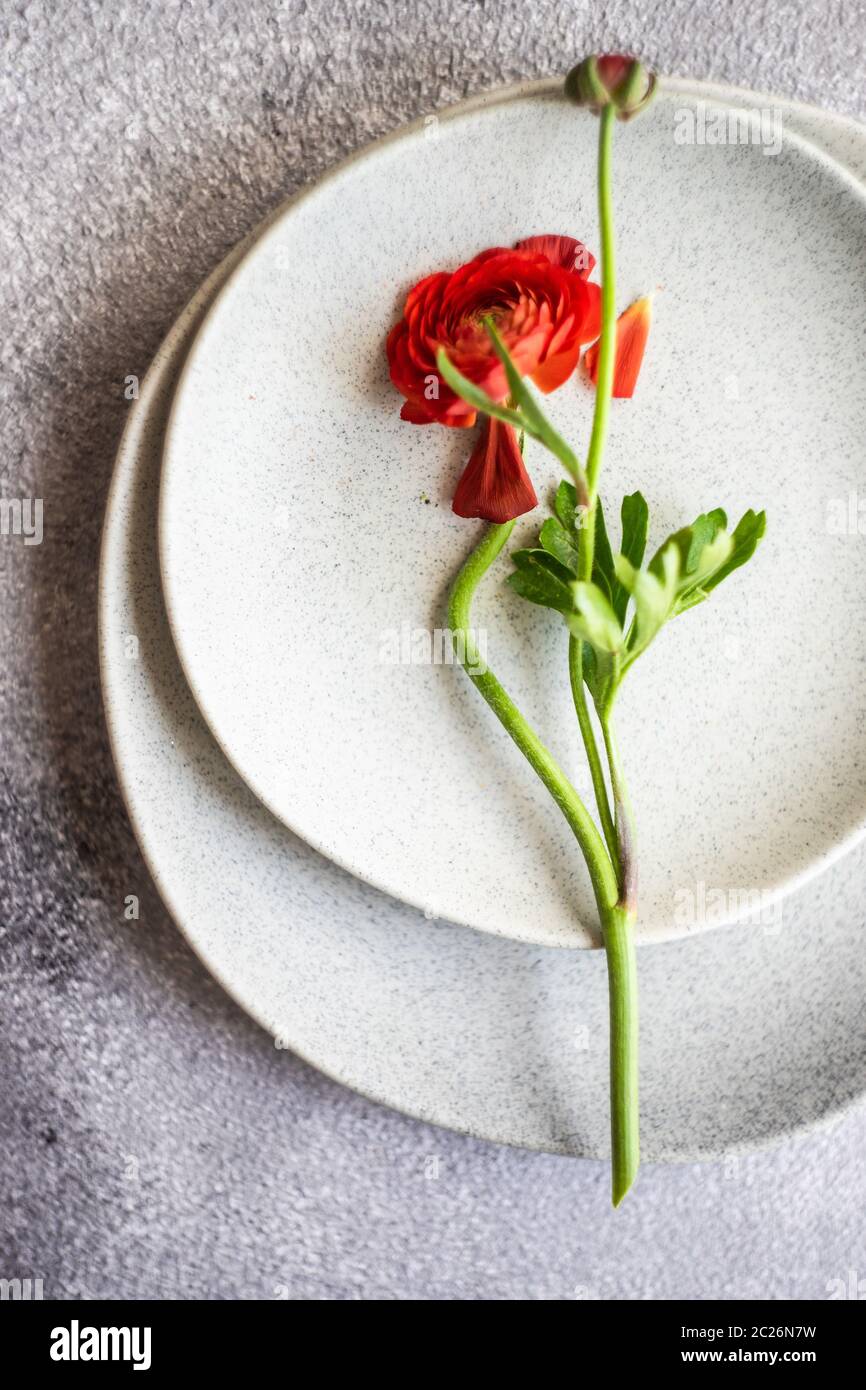 Rustic table setting Stock Photo