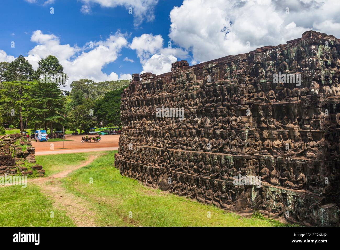 Angkor Thom, Terrace of The Leper King(Preah Ponlea Sdach Komlong), Ancient capital of Khmer Empire, Siem Reap, Cambodia, Southeast Asia, Asia Stock Photo