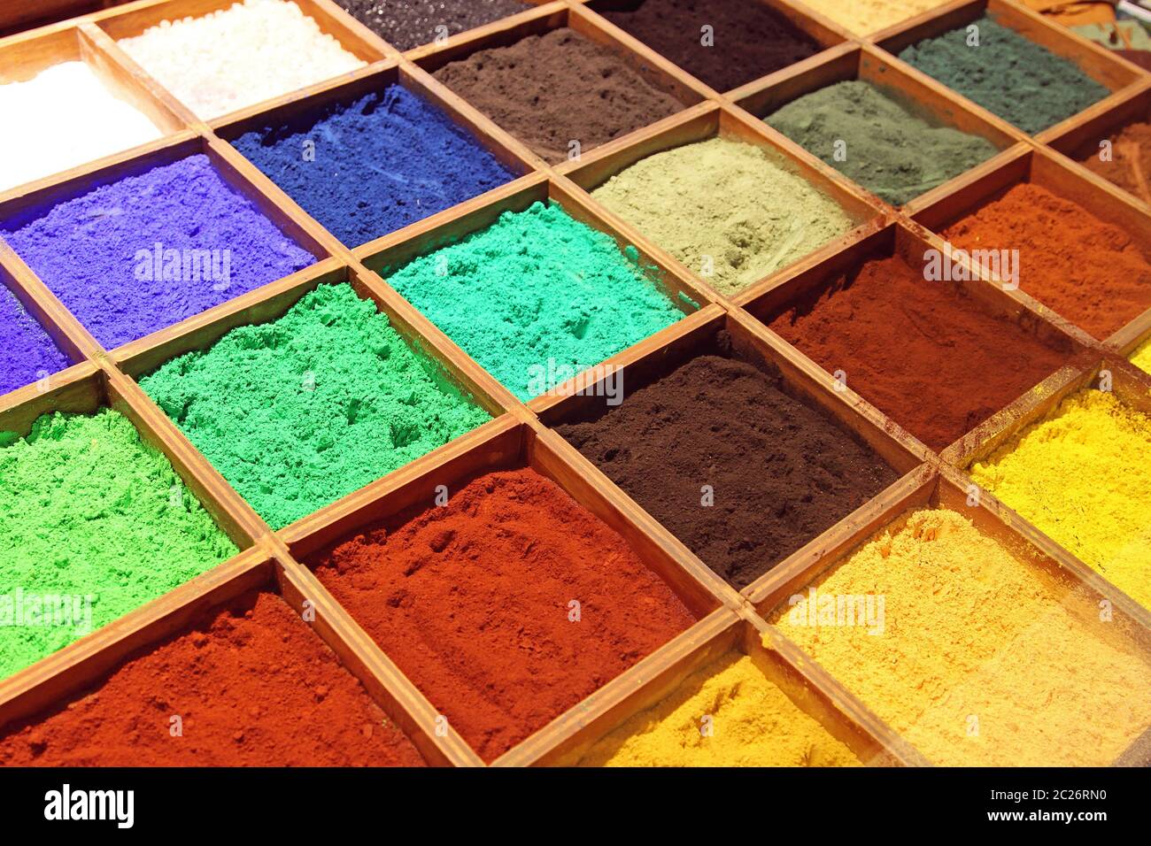 Variety Pigment Powder Paint for Artists Stock Photo Alamy