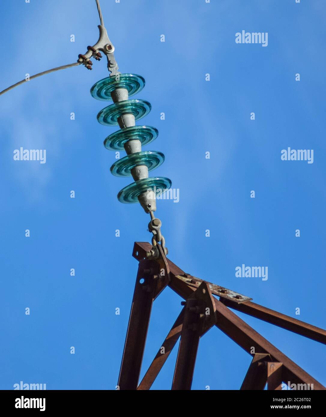 Glass prefabricated high voltage insulators on poles high-voltage power ...