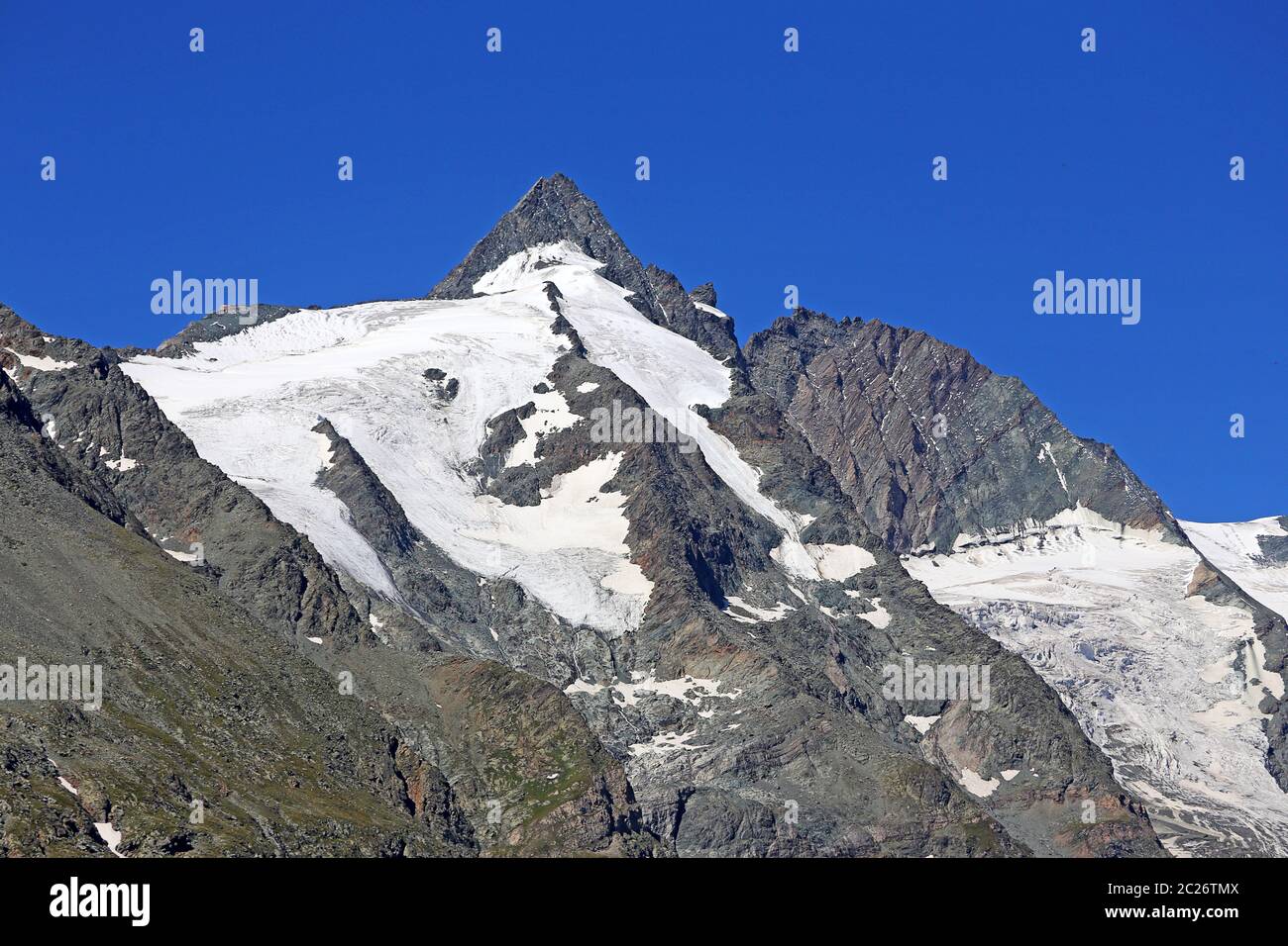 Grossglockner with 3798 m height the highest mountain in Austria Stock Photo