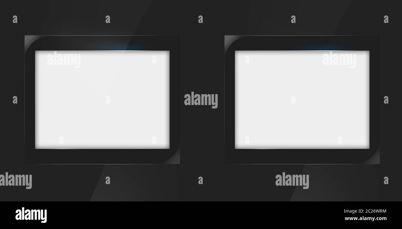 Two Empty White Flat Screen Frame. Clipping Path Included Stock Photo ...