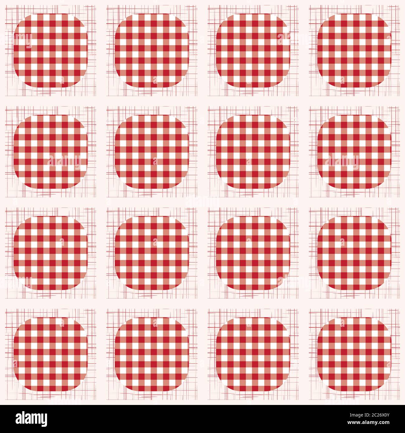 1950s Gingham Polka Dot Seamless Vector Repeat Pattern. Classic Red and White  Texture Background. Retro Lolita Fashion Textile, Picnic Table Cloth Stock  Vector Image & Art - Alamy