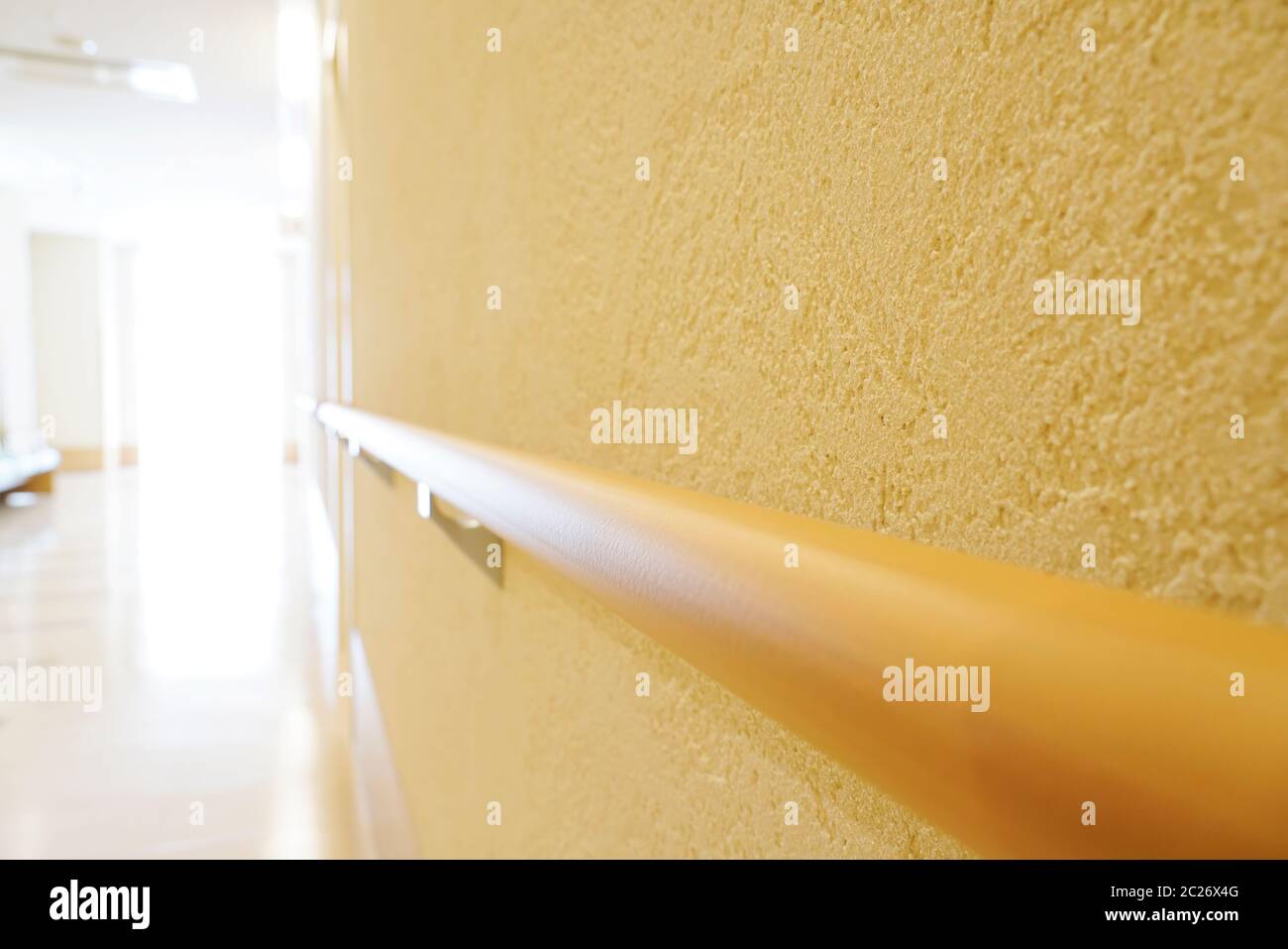 Railing wooden corridor hi-res stock photography and images - Alamy